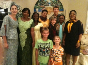 Ladies from Africa join my family for dinner